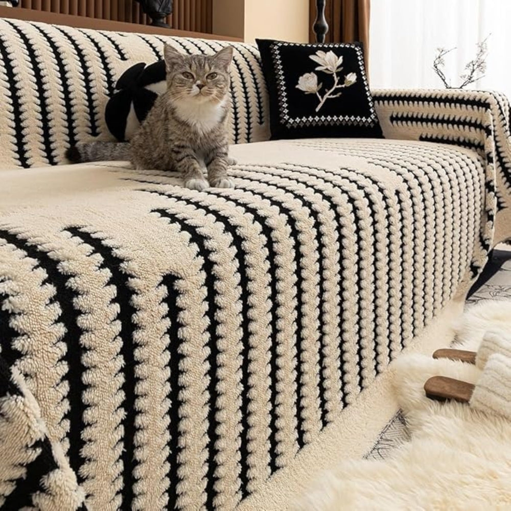 Heritage Plush Tufted Sofa Cover | Warm Vintage Comfort and Protection