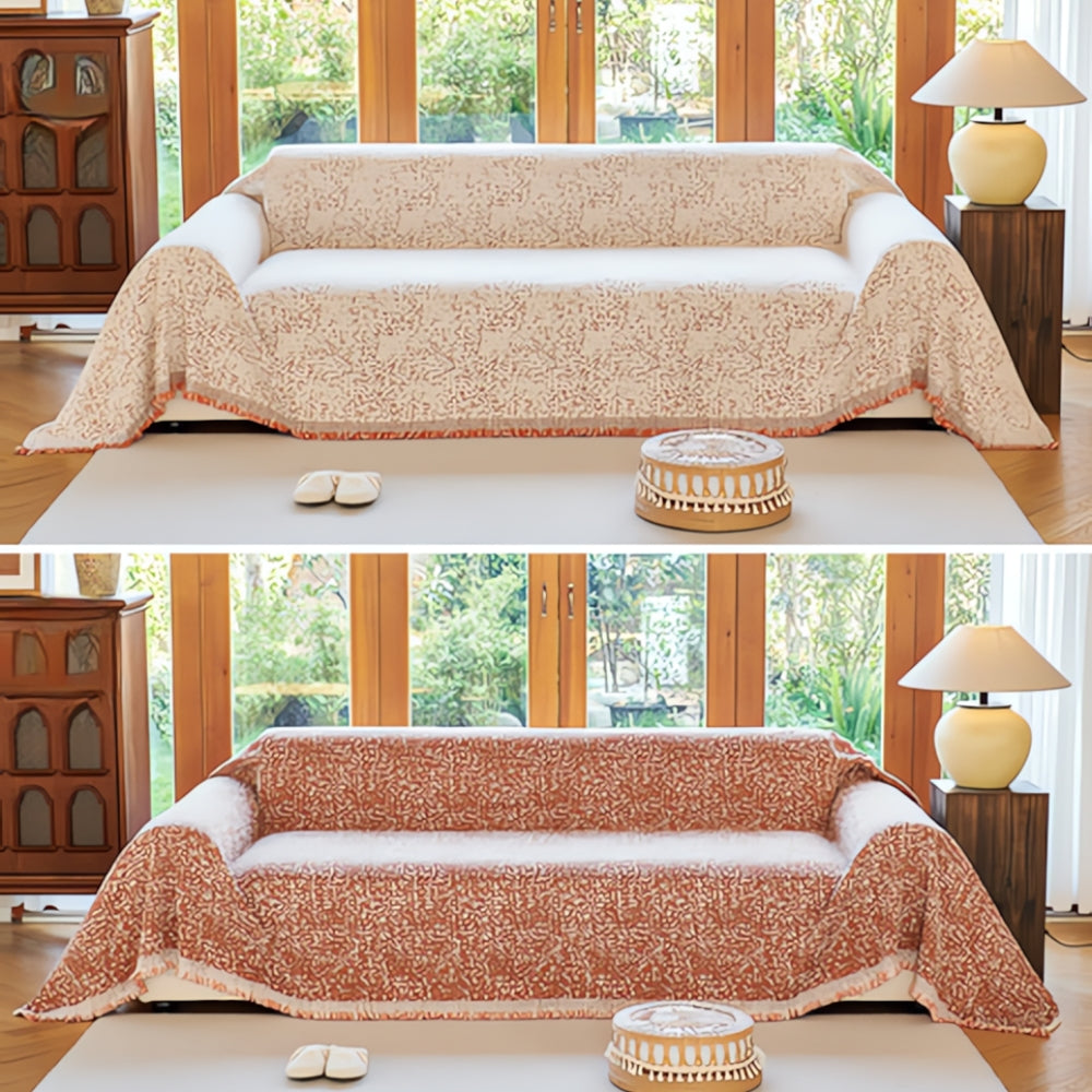 Nordic Speckle Reversible Sofa Cover | Cozy Boho Style with Modern Comfort