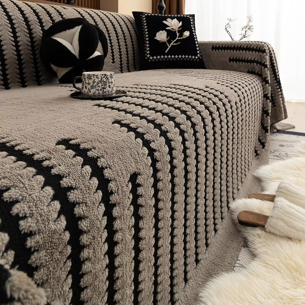 Heritage Plush Tufted Sofa Cover | Warm Vintage Comfort and Protection
