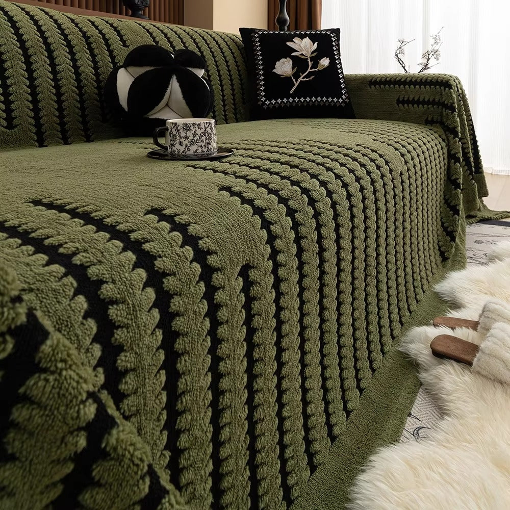 Heritage Plush Tufted Sofa Cover | Warm Vintage Comfort and Protection