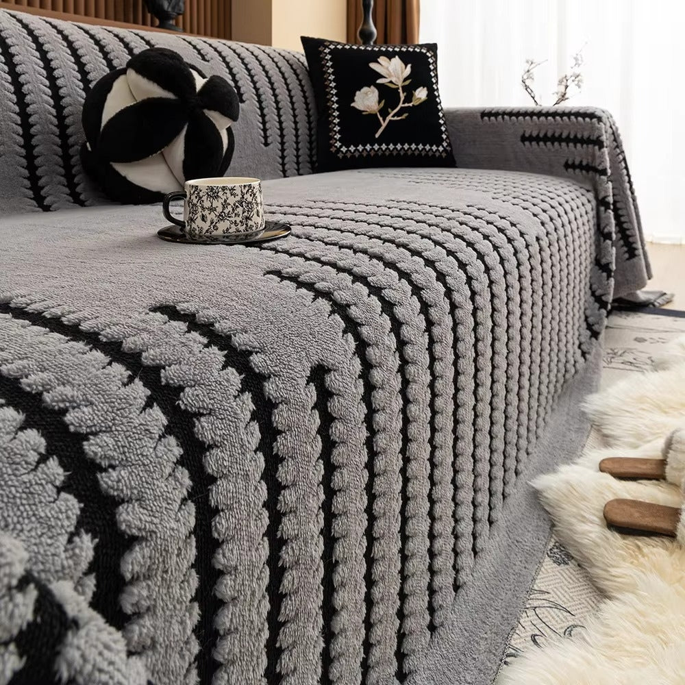 Heritage Plush Tufted Sofa Cover | Warm Vintage Comfort and Protection