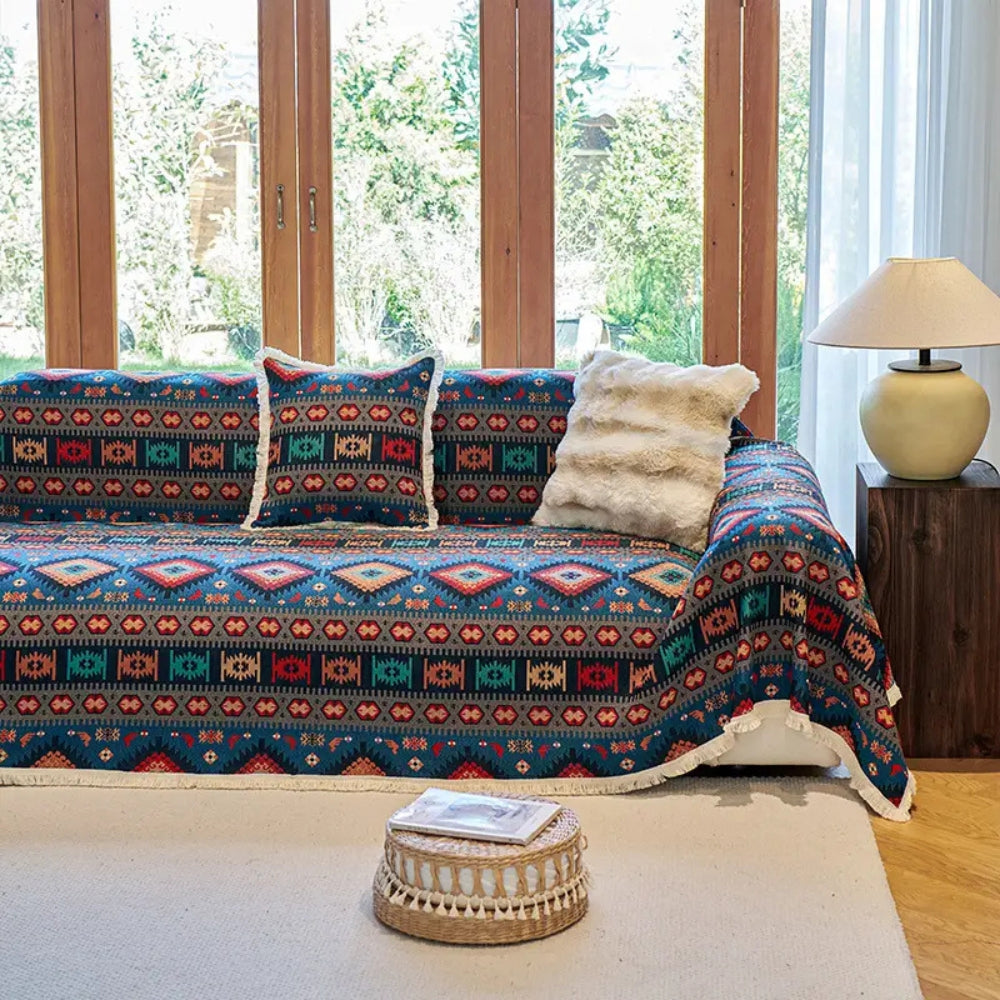 Nomad Dream Boho Sofa Cover | Colorful Vintage Style with Cozy Protection