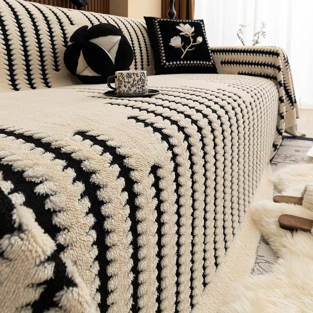 Heritage Plush Tufted Sofa Cover | Warm Vintage Comfort and Protection