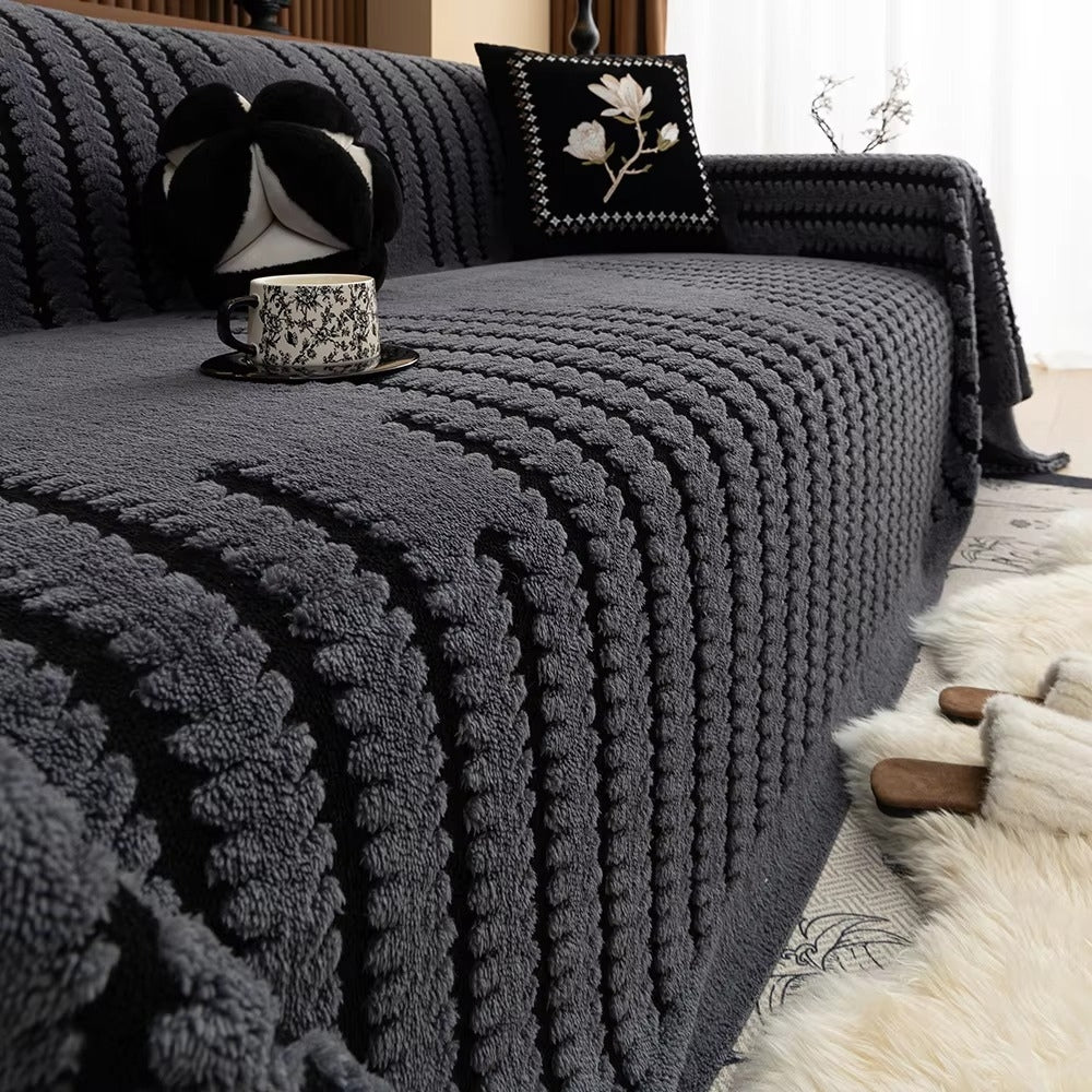 Heritage Plush Tufted Sofa Cover | Warm Vintage Comfort and Protection