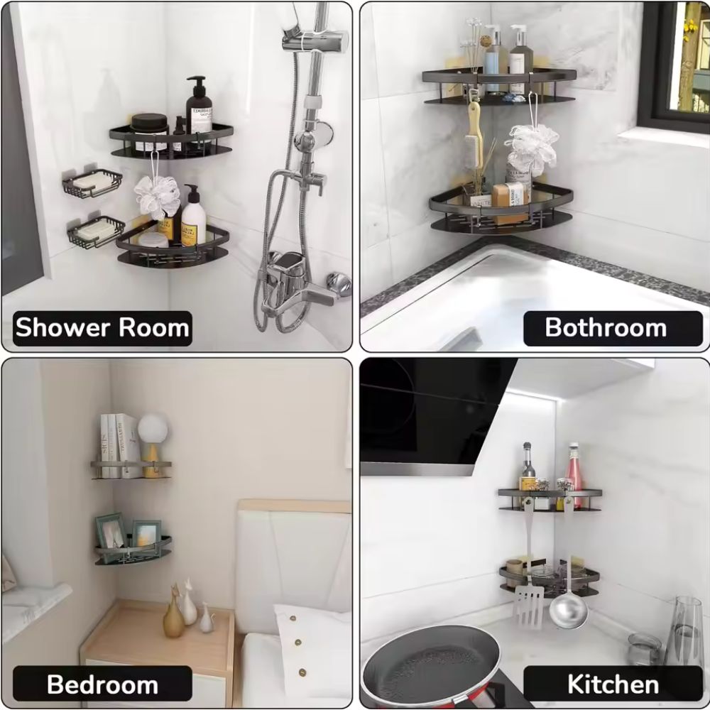 Aluminium Curve Shower Caddy | Rustproof, Durable & Modern