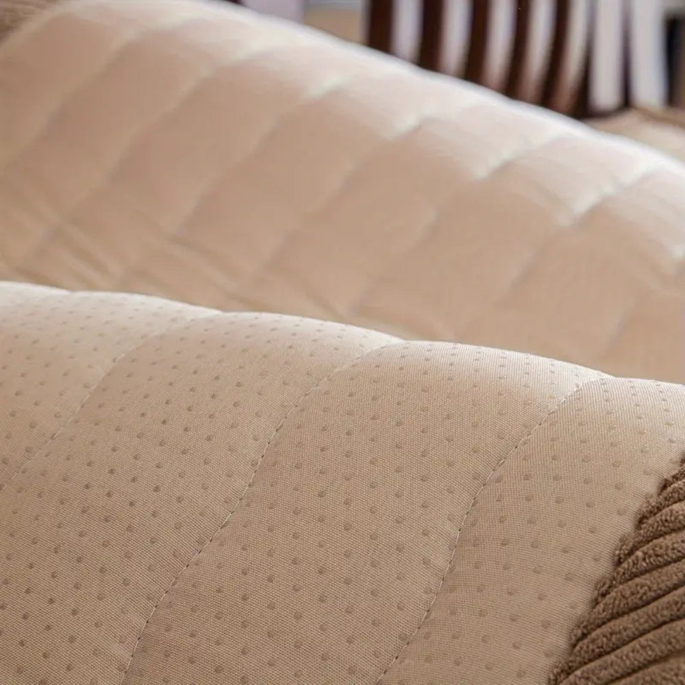 Chic Thick Plush Sofa Cover | Soft Scratch-Resistant Cozy Design