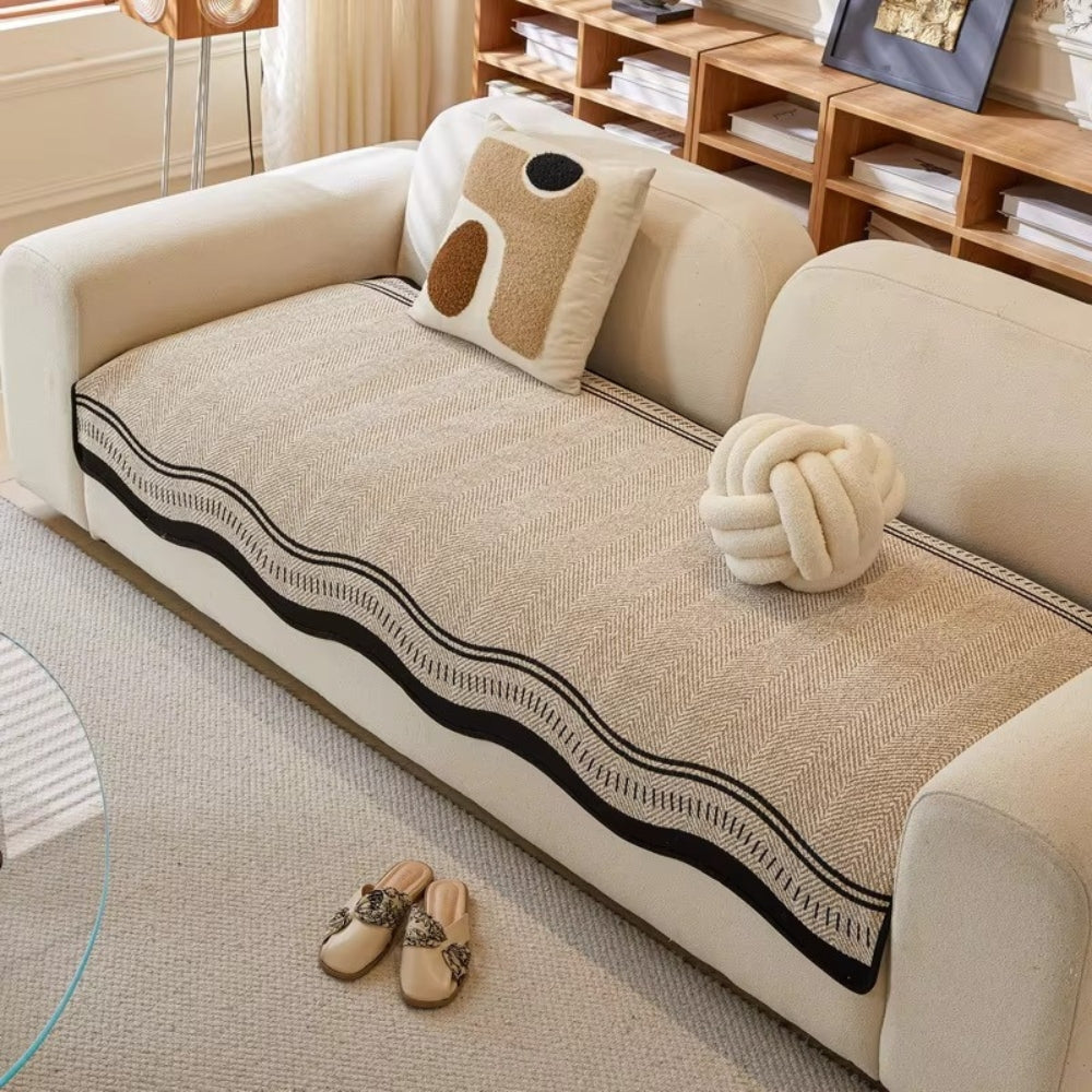 Modern Wave Sofa Cover | Stylish Anti-Slip Protection for Everyday Living