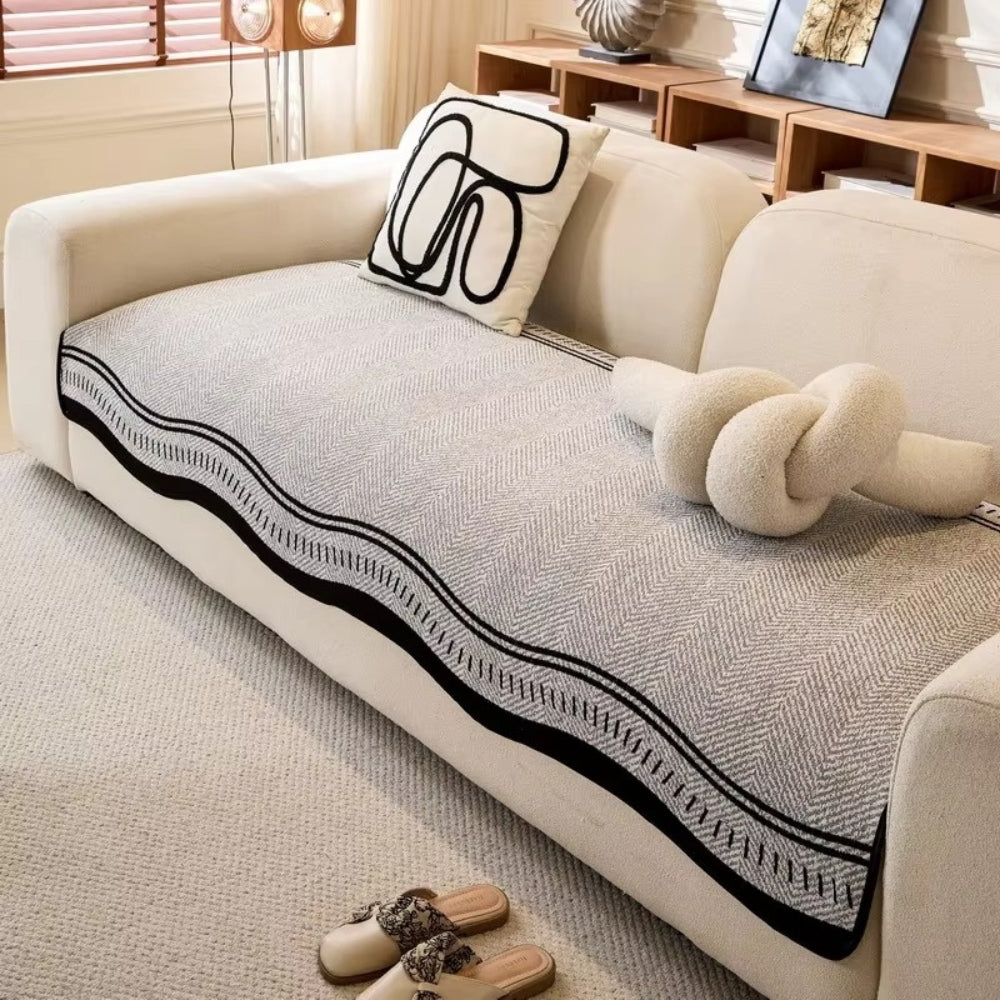 Modern Wave Sofa Cover | Stylish Anti-Slip Protection for Everyday Living