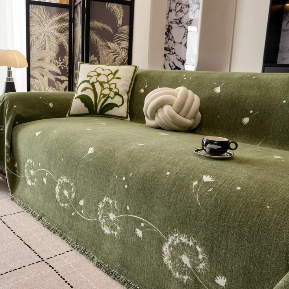 Japandi Dandelion Puff Sofa Cover | Light Natural Style and Protection