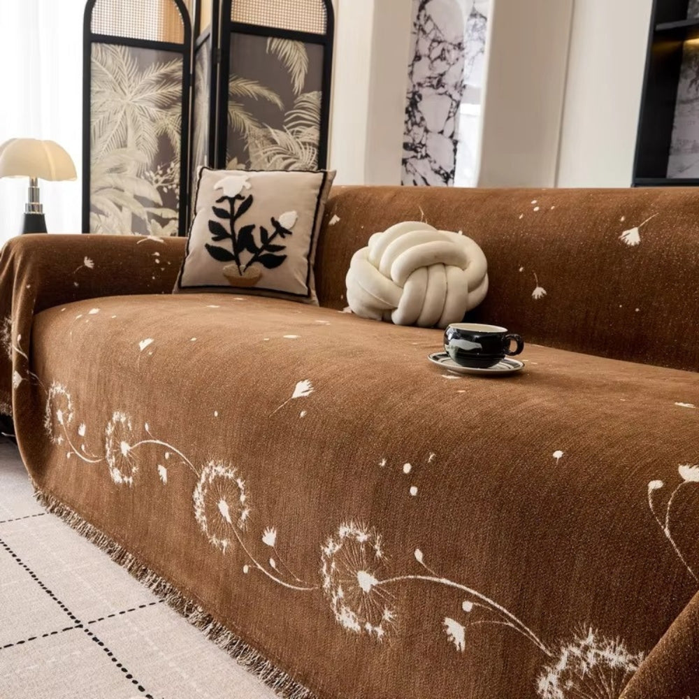 Japandi Dandelion Puff Sofa Cover | Light Natural Style and Protection