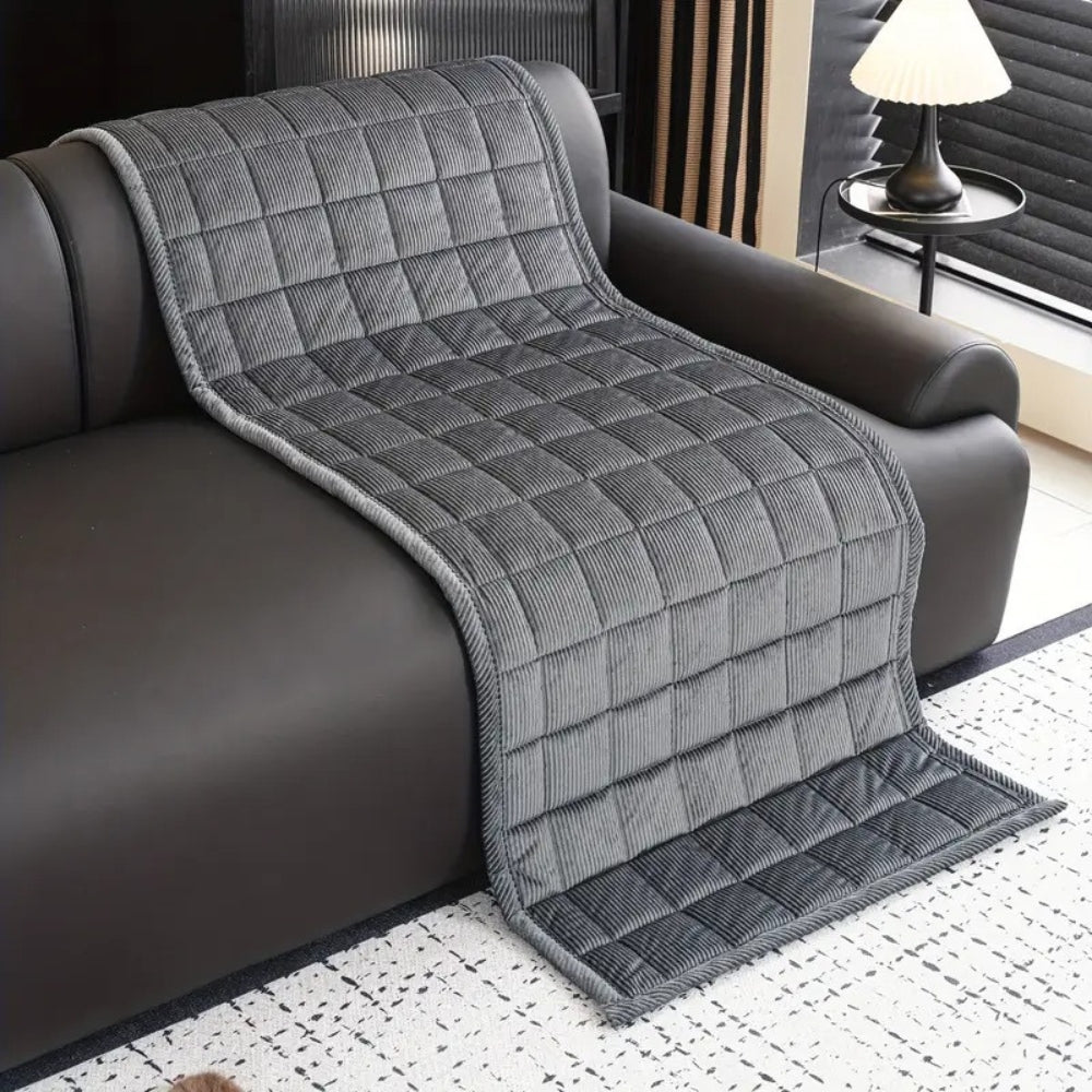 Metro Line Quilted Couch Cover Mat | Modern Comfort Made Easy